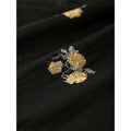 Silk Embroidered Little Black A-Line Dress, Summer