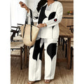 Women's Ethnic Retro Plus Size Long Sleeve V-Neck Printed Drapey Top Set 2026 - 1