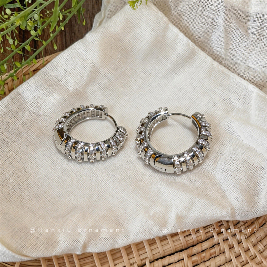 18K Gold-Plated Zircon Hoop Earrings - view 4