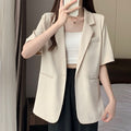 Women's Summer Korean Casual Petite Short Sleeve Lightweight Loose Jacket + Top 2026 - White