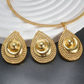 Overseas Africa Bride Jewelry Party Breeze Polka Dot Teardrop Bangle Earrings Necklace Statement Set Women