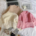 Girls' Solid Mohair Knit Pullover Sweater - Fall/Winter