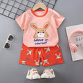 Women's Summer Cotton Short Sleeve Set 2026 | 2 Piece Outfit Set - Orange
