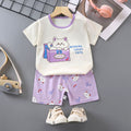 Women's Summer Cotton Short Sleeve Set 2026 | 2 Piece Outfit Set - Orange