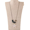 Western Fashionable Clean Matte Clear Five-Point Star Personality Long Style Necklace Geometric Heart Sweater Chain N5227