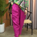 Spring-Summer Ethnic Retro Linen Cotton Printed Harem Pants + Top 2-Piece Set